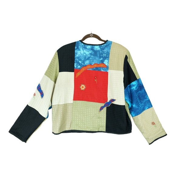 Vintage Alex Kim Embroidered Abstract Jacket Wearable Art Size PXL - Picture 2 of 5